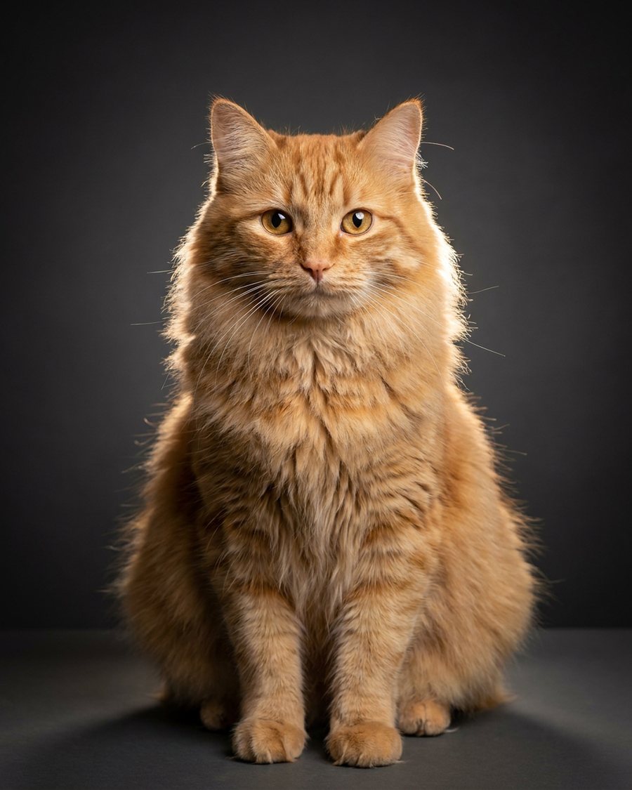 Студийный портрет кота. Кот об этом не узнает